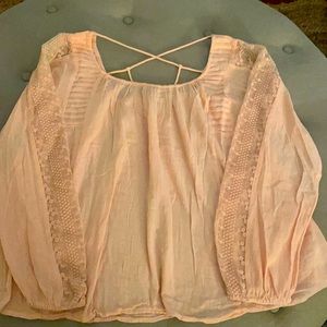 LUCKY BRAND PEACH PEASANT TOP SIZE SMALL